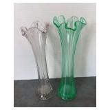 Green Uranium Swung Glass and Clear Glass
