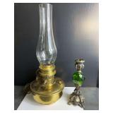Brass Lamp and Candlestick