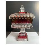Westmoreland Ruby Red Stained Glass Compote or Candy Dish