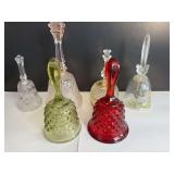2 Fenton Glass Bells and Others