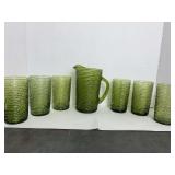 Soreno Glass Pitcher and 6 Drinking Glasses