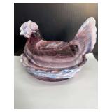 Heisey slag Glass Hen on Nest