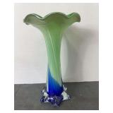 Murano art glass vase, styled after a calla lily
