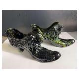 Slag Art Glass Cat Slippers