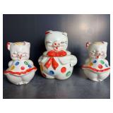 Vintage Polka Dot Pig Salt Pepper and Sugar