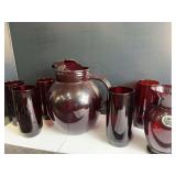 Royal Ruby Achorglass Set