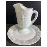 Colony Harvest Grape Pitcher and Platter