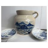 Pottery Jug (no lid) - 2 Wedgewood Dishes