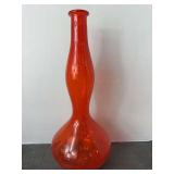MCM Vintage Tangerine Vase with Dimpled base