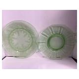 Green Depression Glass Platters