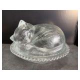 Indiana Glass Sleeping Kitten