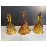Fenton Glass Amber Bells - 3