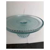 Jeanette Glass Harp Pattern Cake Plate