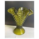 Fenton Hobnail Ruffled Vase