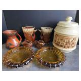 Vintage Ceramic Cookie Jar and Other Brownware