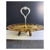 Indiana Glass Amber Tidbit Tray