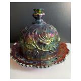 Imperial Carnival Glass Purple Butter Dish