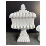 Westmoreland Milk-glass Candy Dish and  Milk-glass Too Hat
