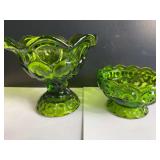 L.E. Smith Moon and Stars Green Compotes