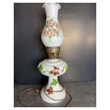 Vintage Milk Glass Hurricane Style Lamp
