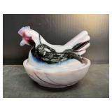 Small  Heisey Slag Glass Hen on Nest