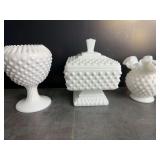 Milk glass Hobnail Dishware