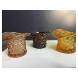 Daisy and Button Art Glass Too Hats