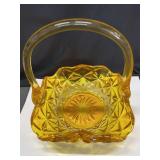 Indiana Glass Monticello Yellow Mist Basket