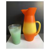 MCM Blendo Glass Pitcher and Glass