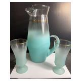 MCM Blendo Pitcher and 2 Glasses