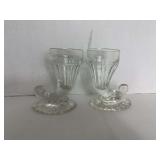 Jeanette Glass Cornucopia Vases - 2