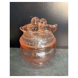 Pink Glass Covered Dish