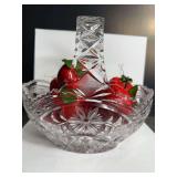 Cut Crystal Basket with Apples