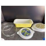 Pyrex Baking Dish and Assorted Lids