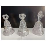 3 Leaded Crystal Bells