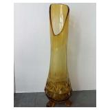L. E. Smith Vintage Amber Swung Vase