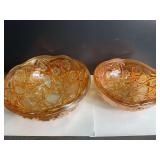 Marigold Carnival Glass Fruit Bowls