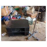 Black Woodgrain Finish TV Stand with Shelves