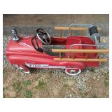 Metal Fire Department Pedal Car