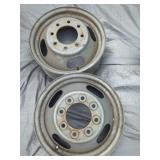 Set of Two Steel Vehicle Wheels