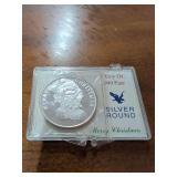 1997 MERRY CHRISTMAS ONE TROY OUNCE.999 FINE SILVER ROUND