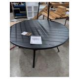 NEW - VICLLAX - METAL PATIO TABLE WITH UMBRELLA HOLE - 60 INCHES ROUND AND 28 INCHES TALL