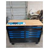 KOBALT 9 DRAWER MOBILE WORKSTATION TOOLBOX WITH KEYS - 46X18X37