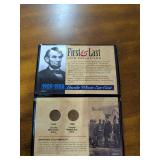 FIRST & LAST COLLECTION 1909 AND 1958 LINCOLN WHEAT EAR CENT WITH CERTIFICATE OF AUTHENTICITY