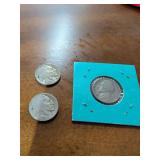 2 NO DATE BUFFALO NICKELS AND A 1959 NICKEL