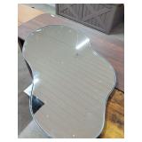 NEW - ASHANE ASYMMETRICAL METAL FRAME WALL HANGING MIRROR - 36X20