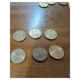 6 - ONE DOLLAR COINS - SACAGAWEA AND PRESIDENT