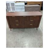 NEW - FLUTED MODERN MID CENTURY 7 DRAWER DRESSER WITH USB AND ELECTRIC HOOK UPS - 57X18X32