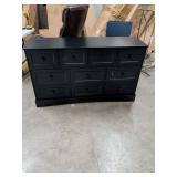 NEW - BLACK 10 DRAWER DRESSER TV STAND WITH BUILT-IN ELECTRIC AND USB POWER OUTLETS - 55X16X32