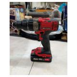 BAUER 20 VOLT DRILL WITH BATTERY NO CHARGER
